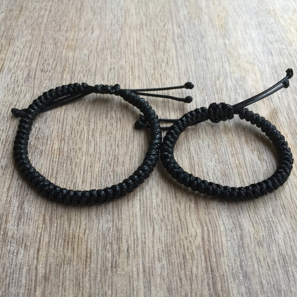Daddy and Me Black bracelets, Dad and Son Black bracelets, Kids bracelets, Father and Son Black bracelets