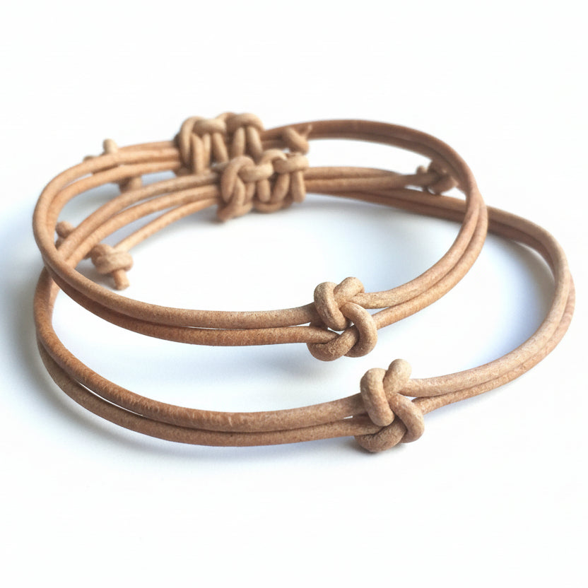 Venice couples bracelets leather and waterproof cord options his hers set