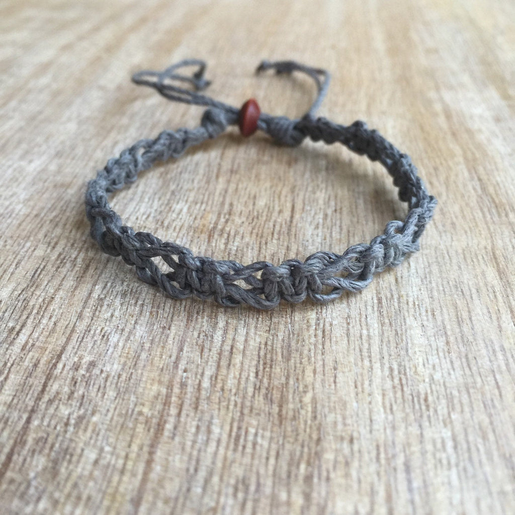 SoBe Gray Hemp Anklet - Fanfarria Handmade Jewelry