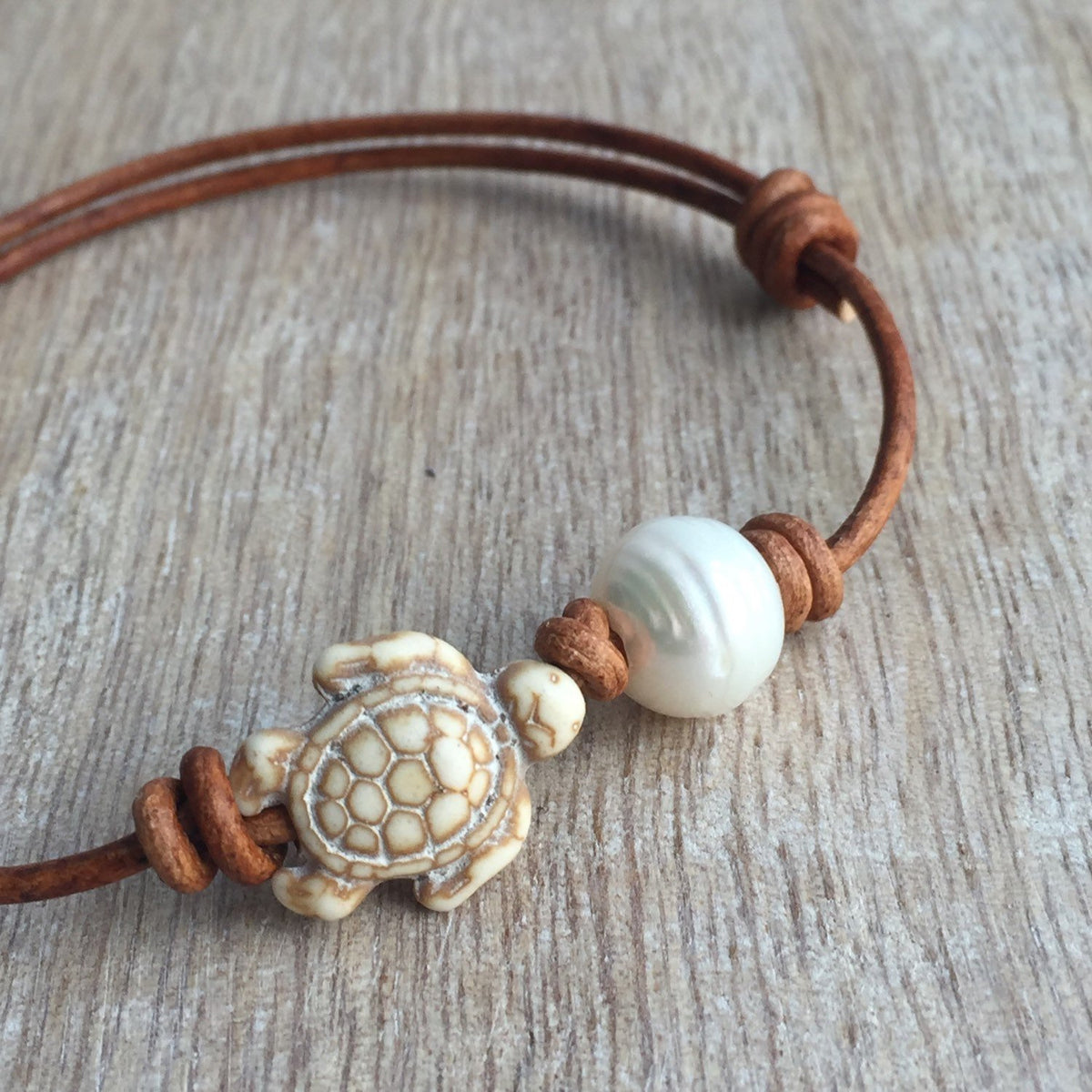 Freshwater Pearl Leather Anklet - Fanfarria Handmade Jewelry