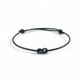 Lovers Key Black Leather Infinity Bracelet - Fanfarria Handmade Jewelry
