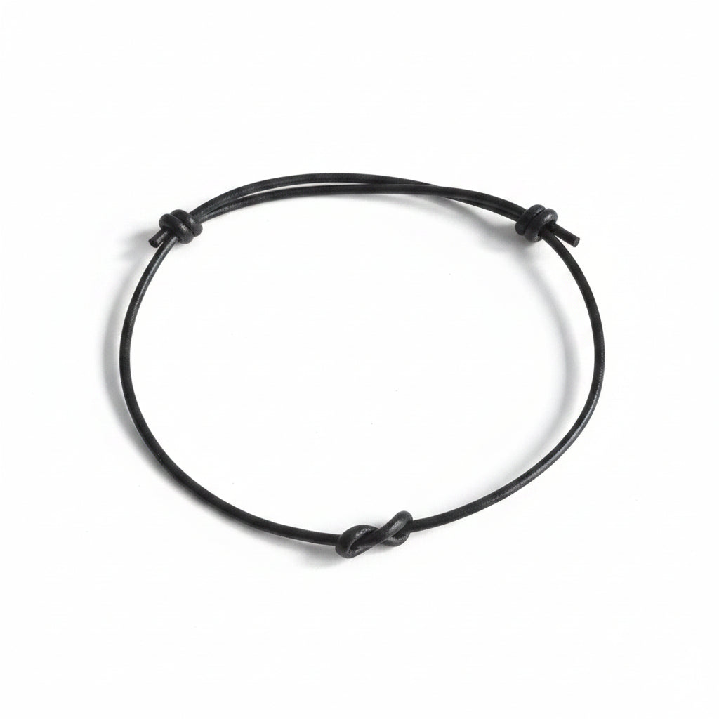 Lovers Key Black Leather Infinity Bracelet - Fanfarria Handmade Jewelry