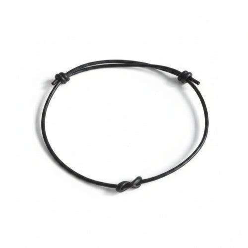 Lovers Key Black Leather Infinity Bracelet - Fanfarria Handmade Jewelry