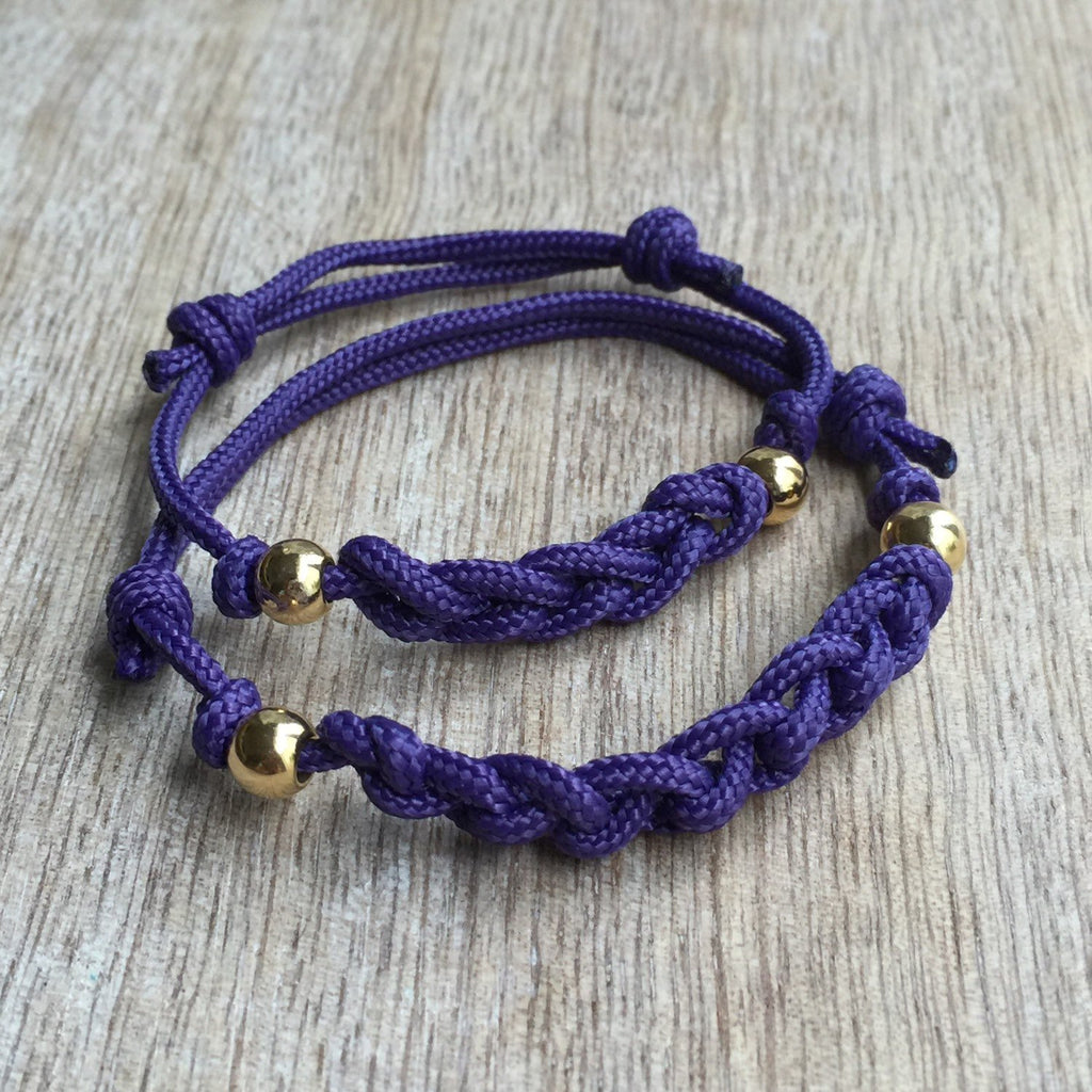 Adrienne Purple Mommy and Me Braided Bracelets - Fanfarria Handmade Jewelry